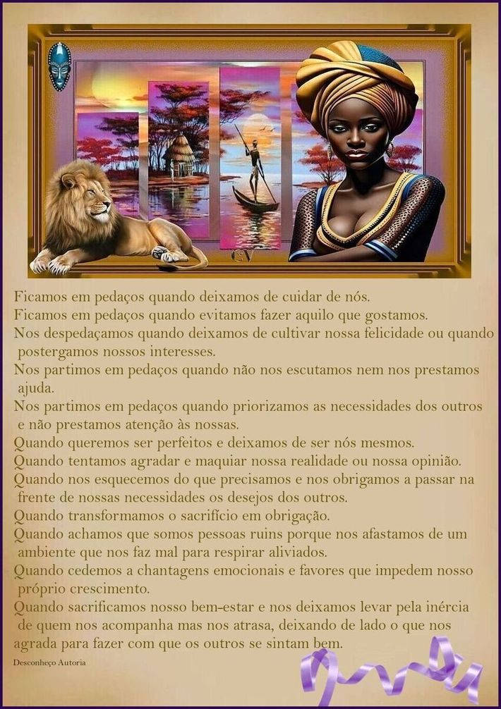Ficamos em pedaços quando deixamos de cuidar de nós