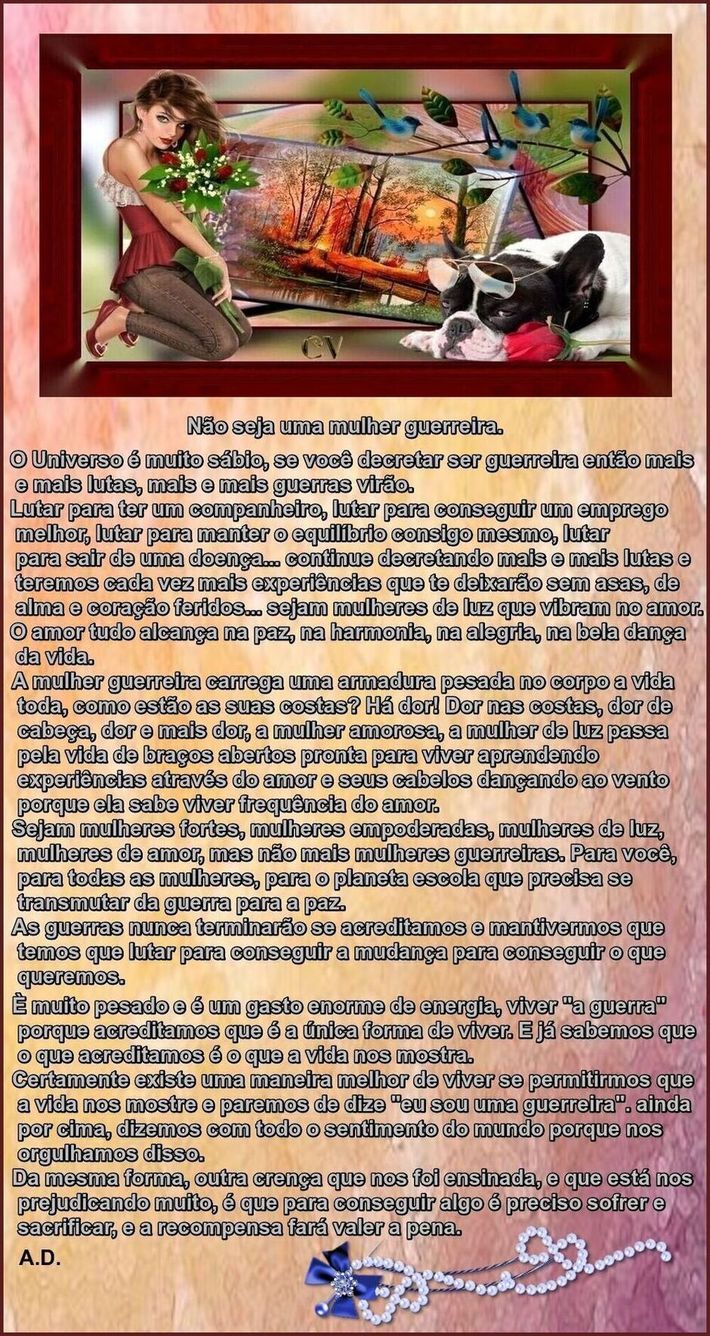 Não seja uma mulher guerreira