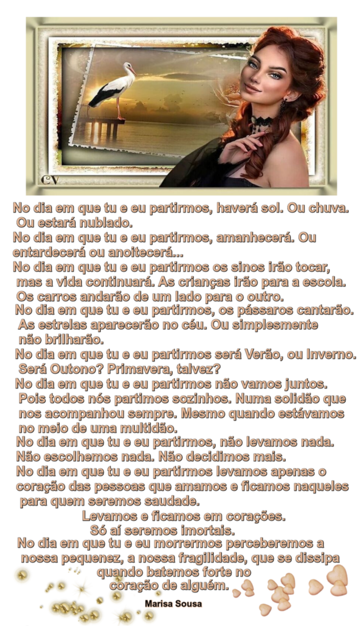 No dia em que tu e eu partirmos