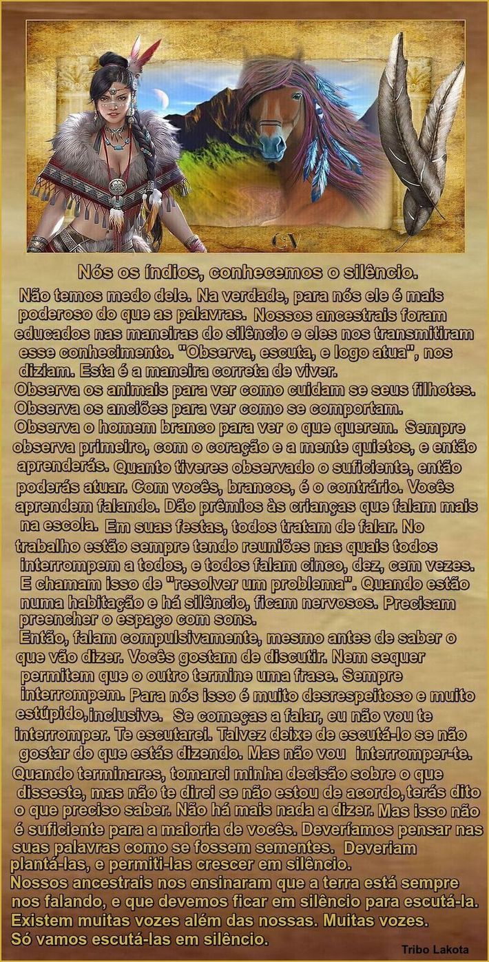 Nós os índios, conhecemos o silêncio